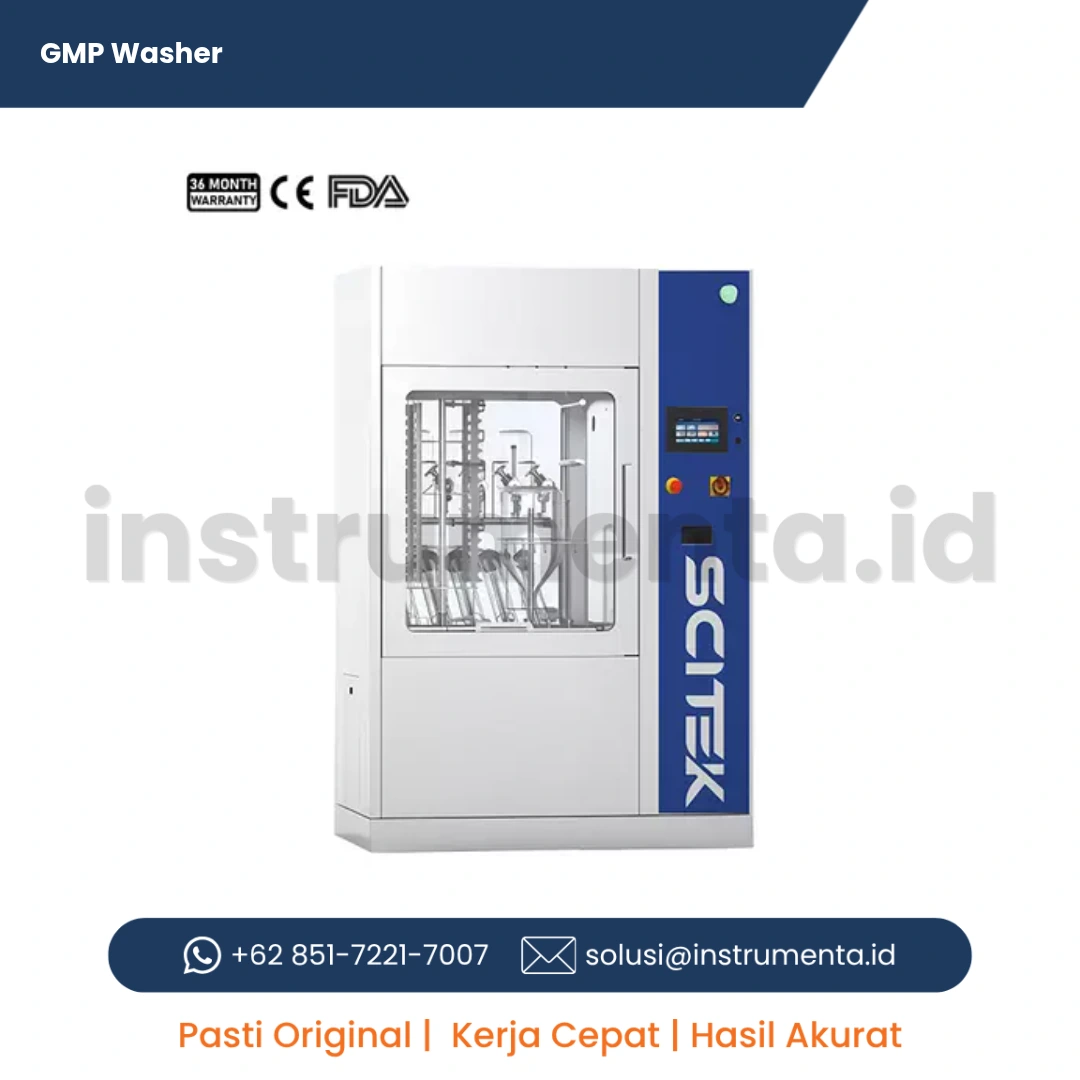 Authorized Distributor GMP Washer Scitek GW Series Mesin Pencuci Alat Gelas Otomatis Standar Sterilisasi Industri Farmasi dan Laboratorium Medis